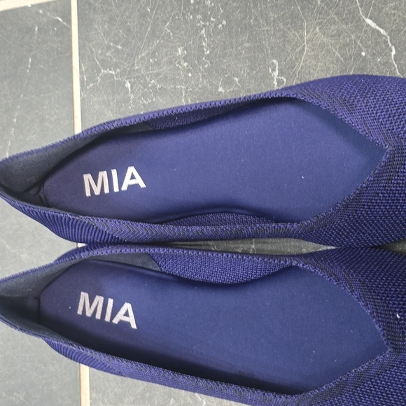 Mia Womens Navy Izzy Flannel Flyknit Flat Slip On Casual Size US 6 M EU 36.5 - Picture 8 of 8